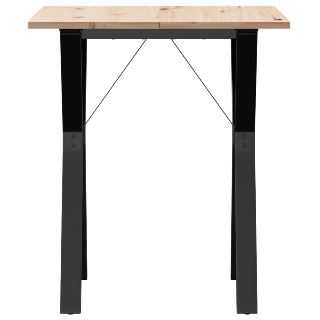 Mesa de jantar estrutura em Y 70x70x75 cm pinho e aço