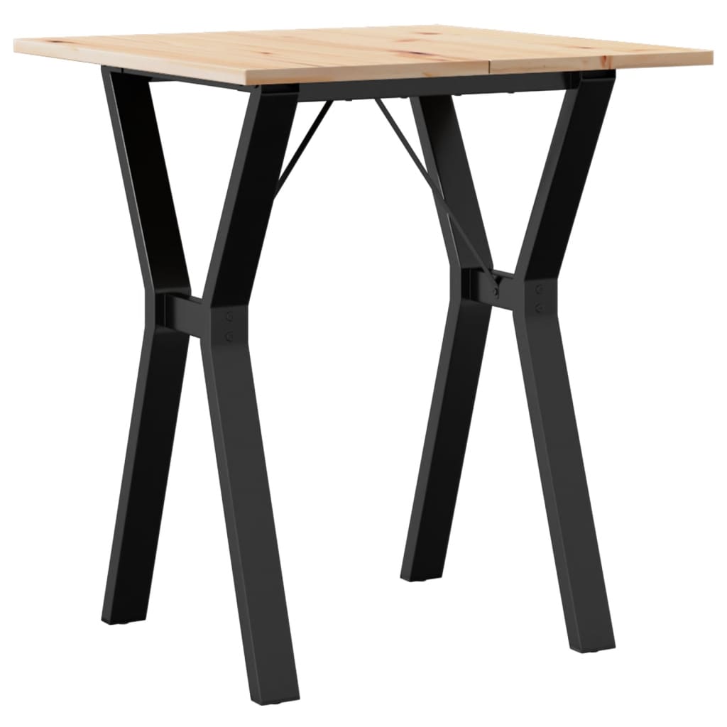 Mesa de jantar estrutura em Y 70x70x75 cm pinho e aço