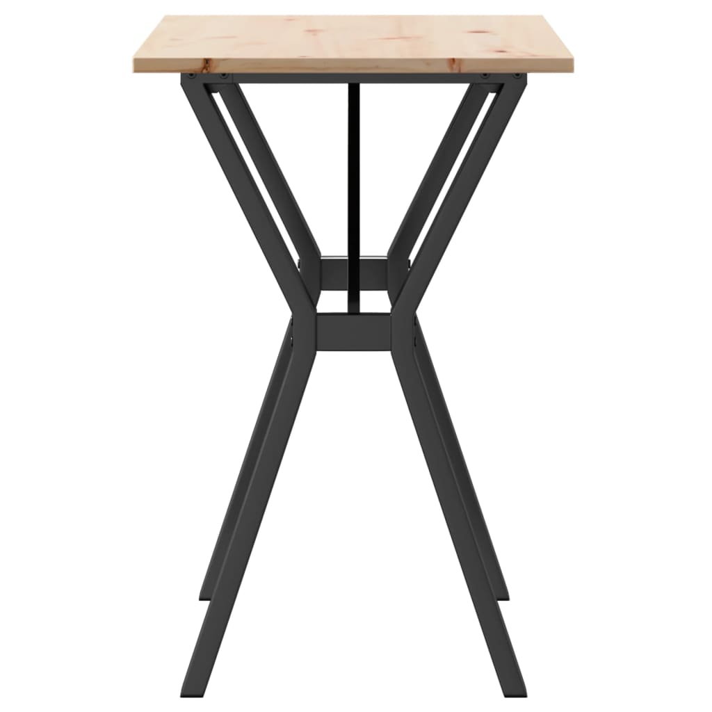 Mesa de jantar estrutura em Y 80x50x75 cm pinho e aço