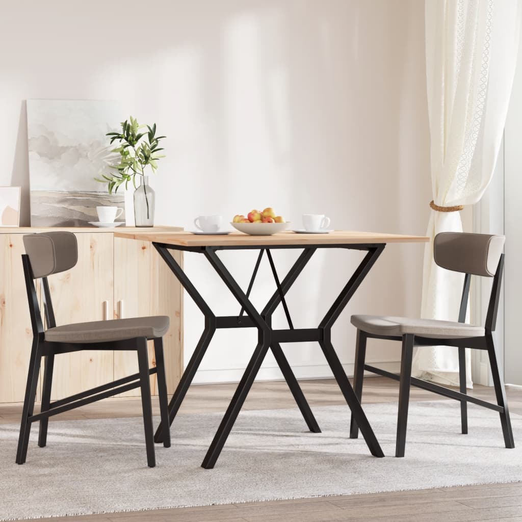 Mesa de jantar estrutura em Y 80x80x75 cm pinho e aço