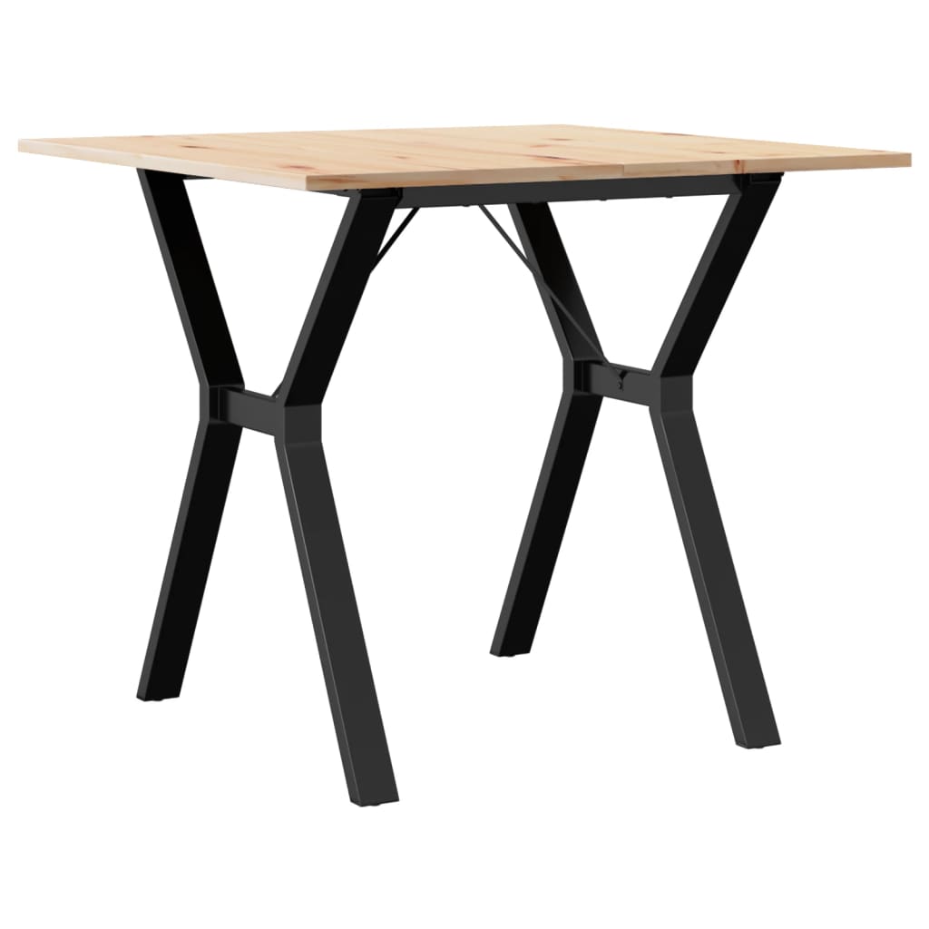 Mesa de jantar estrutura em Y 80x80x75 cm pinho e aço