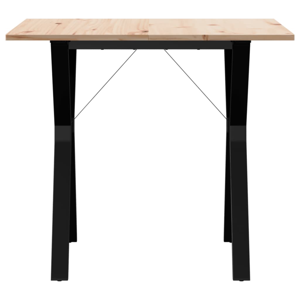 Mesa de jantar estrutura em Y 90x90x75 cm pinho e aço