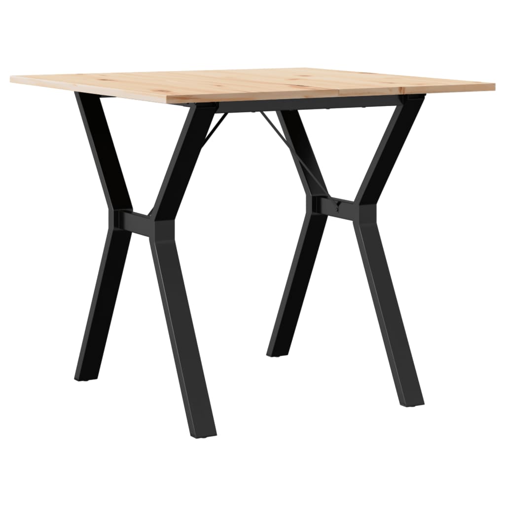 Mesa de jantar estrutura em Y 90x90x75 cm pinho e aço