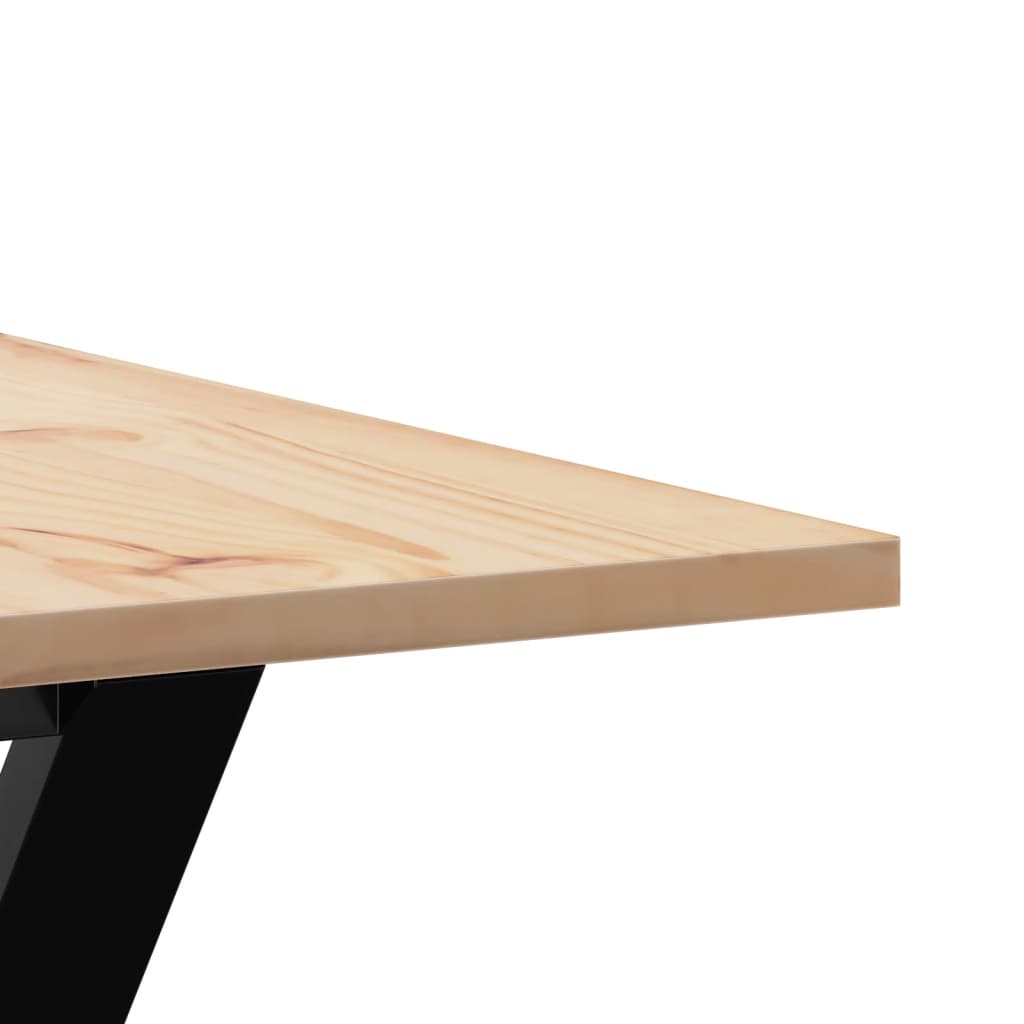 Mesa de jantar estrutura em Y 90x90x75 cm pinho e aço