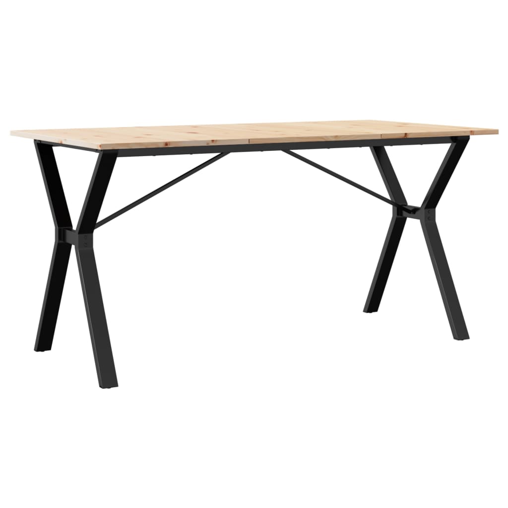 Mesa de jantar estrutura em Y 140x80x75cm pinho e aço