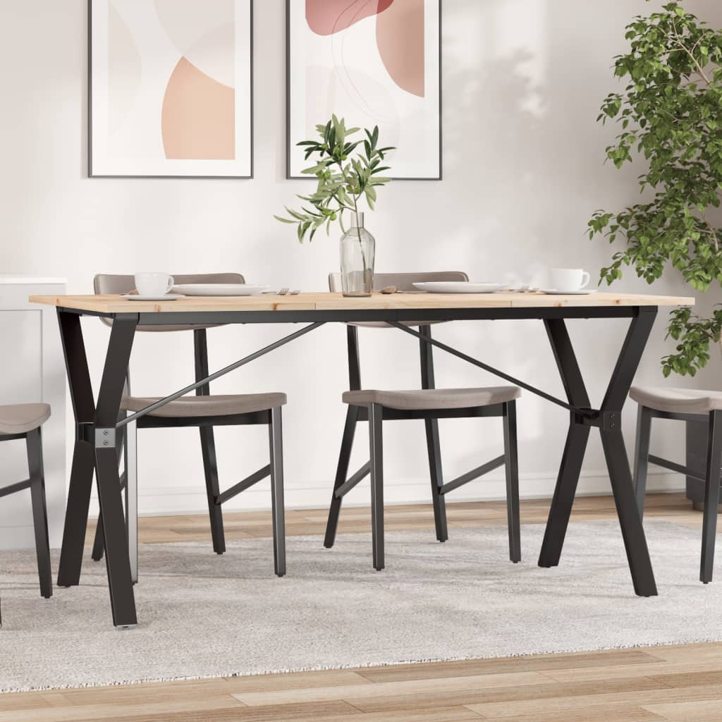 Mesa de jantar estrutura em Y 140x80x75cm pinho e aço