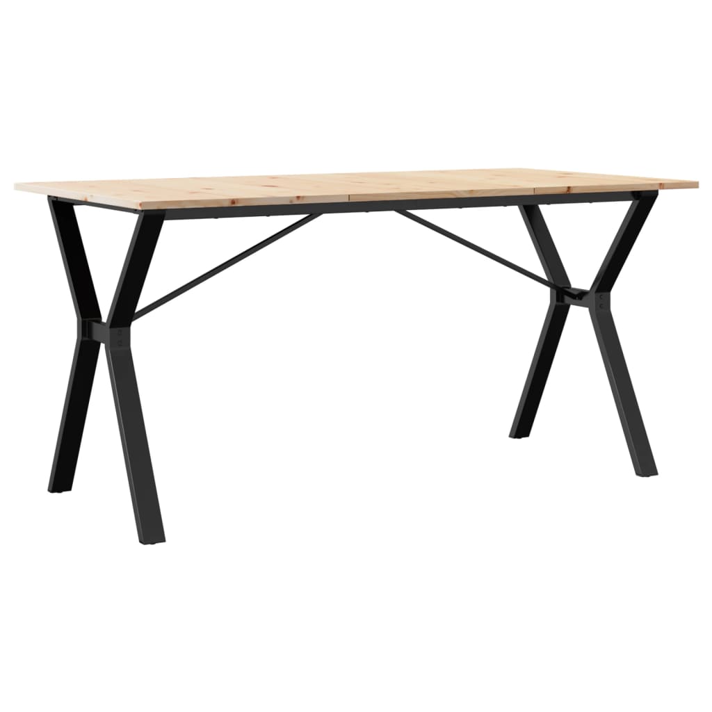 Mesa de jantar estrutura em Y 160x80x75cm pinho e aço