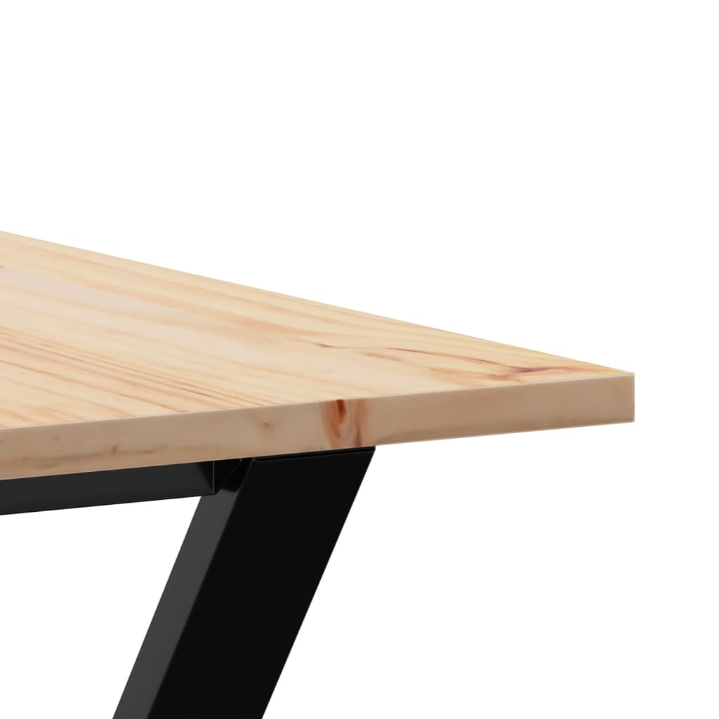 Mesa de jantar estrutura em Y 160x80x75cm pinho e aço