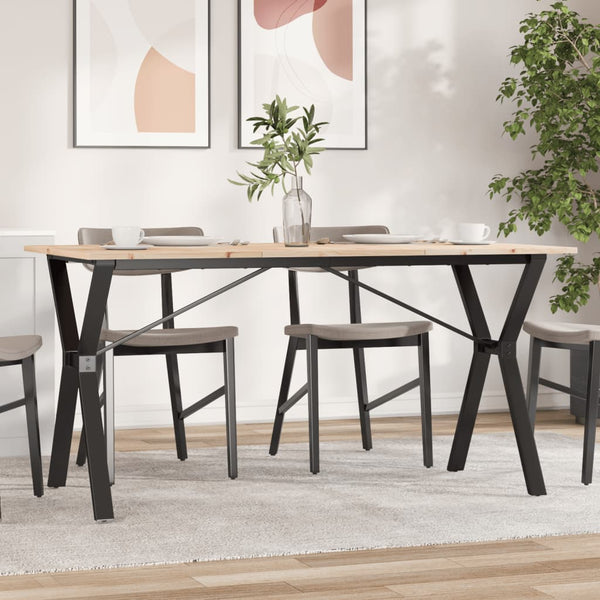 Mesa de jantar estrutura em Y 160x80x75cm pinho e aço