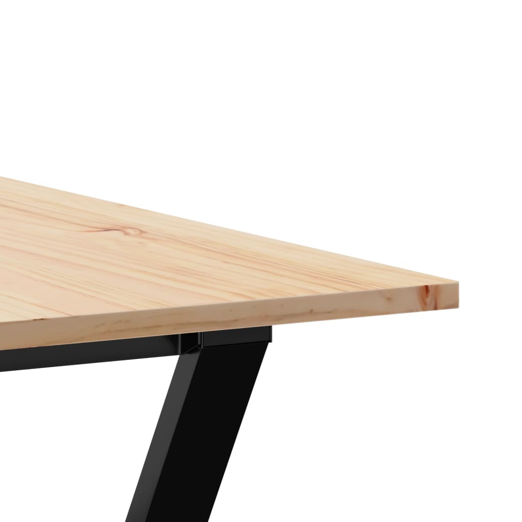 Mesa de jantar estrutura em Y 180x90x75cm pinho e aço