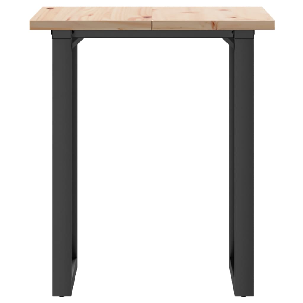 Mesa de jantar estrutura em O 70x70x75,5 cm pinho/aço