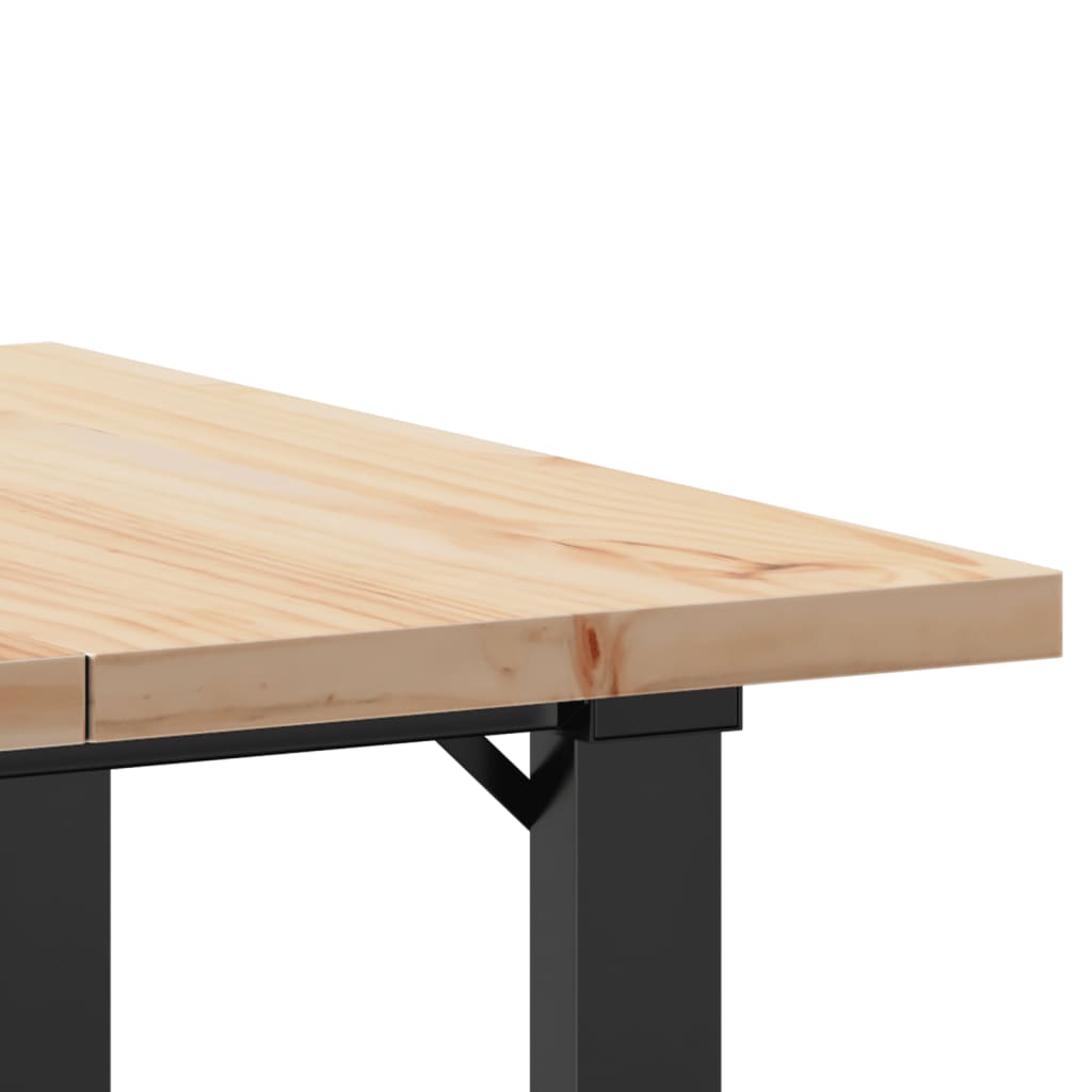 Mesa de jantar estrutura em O 70x70x75,5 cm pinho/aço