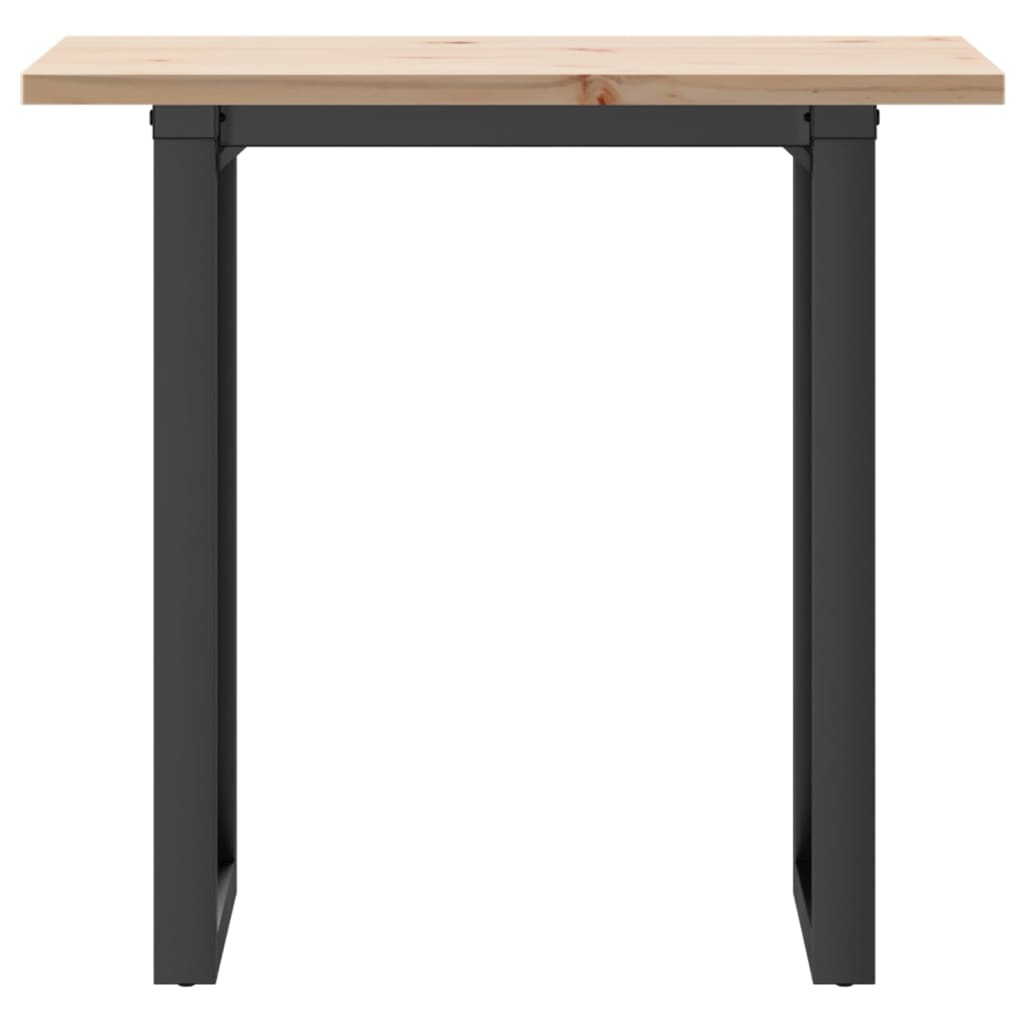 Mesa de jantar estrutura em O 80x50x75,5 cm pinho/aço