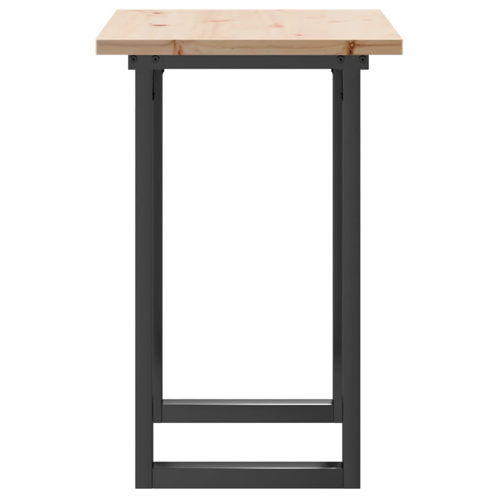 Mesa de jantar estrutura em O 80x50x75,5 cm pinho/aço