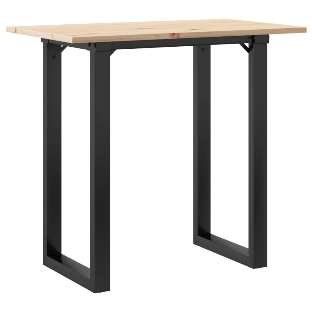 Mesa de jantar estrutura em O 80x50x75,5 cm pinho/aço