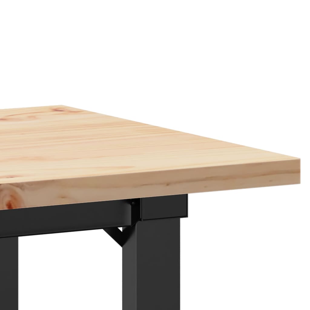 Mesa de jantar estrutura em O 80x50x75,5 cm pinho/aço