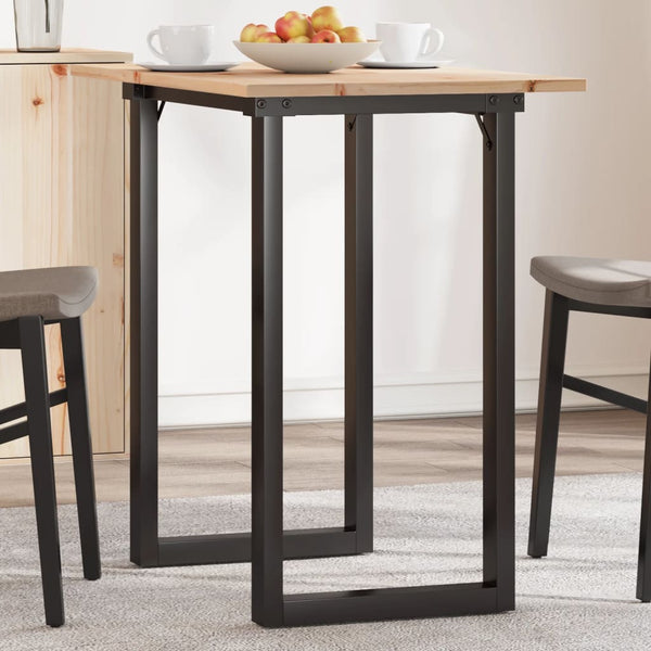 Mesa de jantar estrutura em O 80x50x75,5 cm pinho/aço