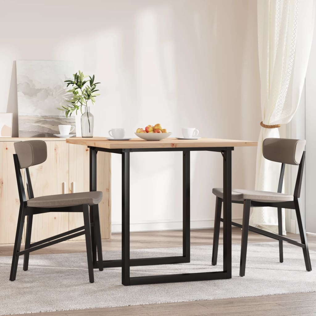 Mesa de jantar estrutura em O 80x80x75,5 cm pinho/aço