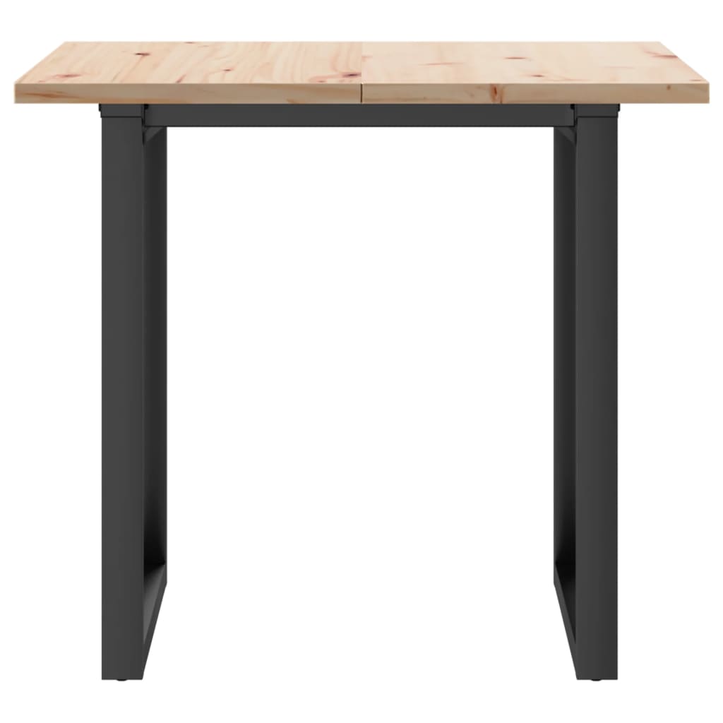 Mesa de jantar estrutura em O 80x80x75,5 cm pinho/aço