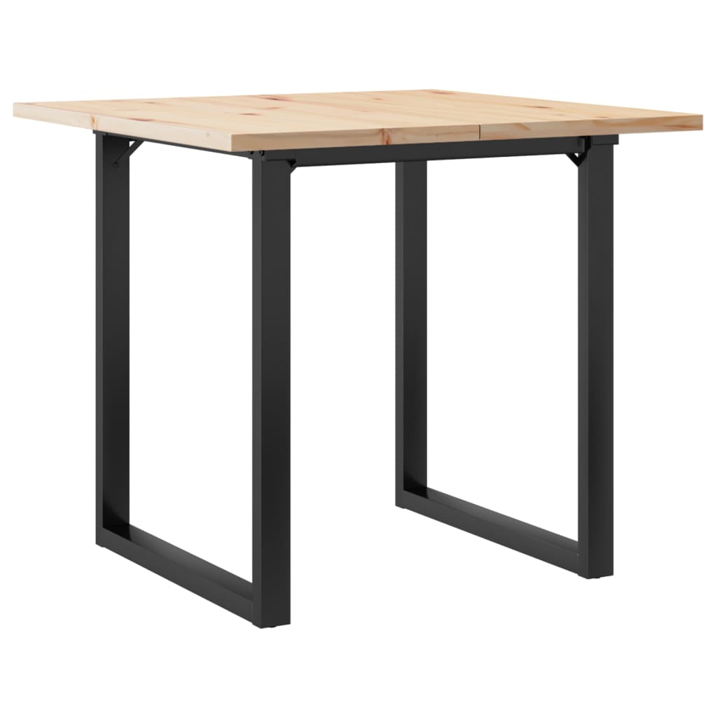Mesa de jantar estrutura em O 80x80x75,5 cm pinho/aço