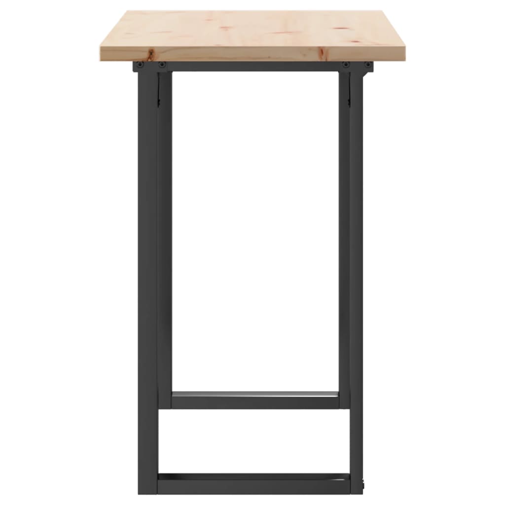 Mesa de jantar estrutura em O 100x50x75,5cm pinho/aço