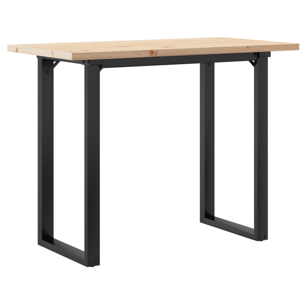 Mesa de jantar estrutura em O 100x50x75,5cm pinho/aço