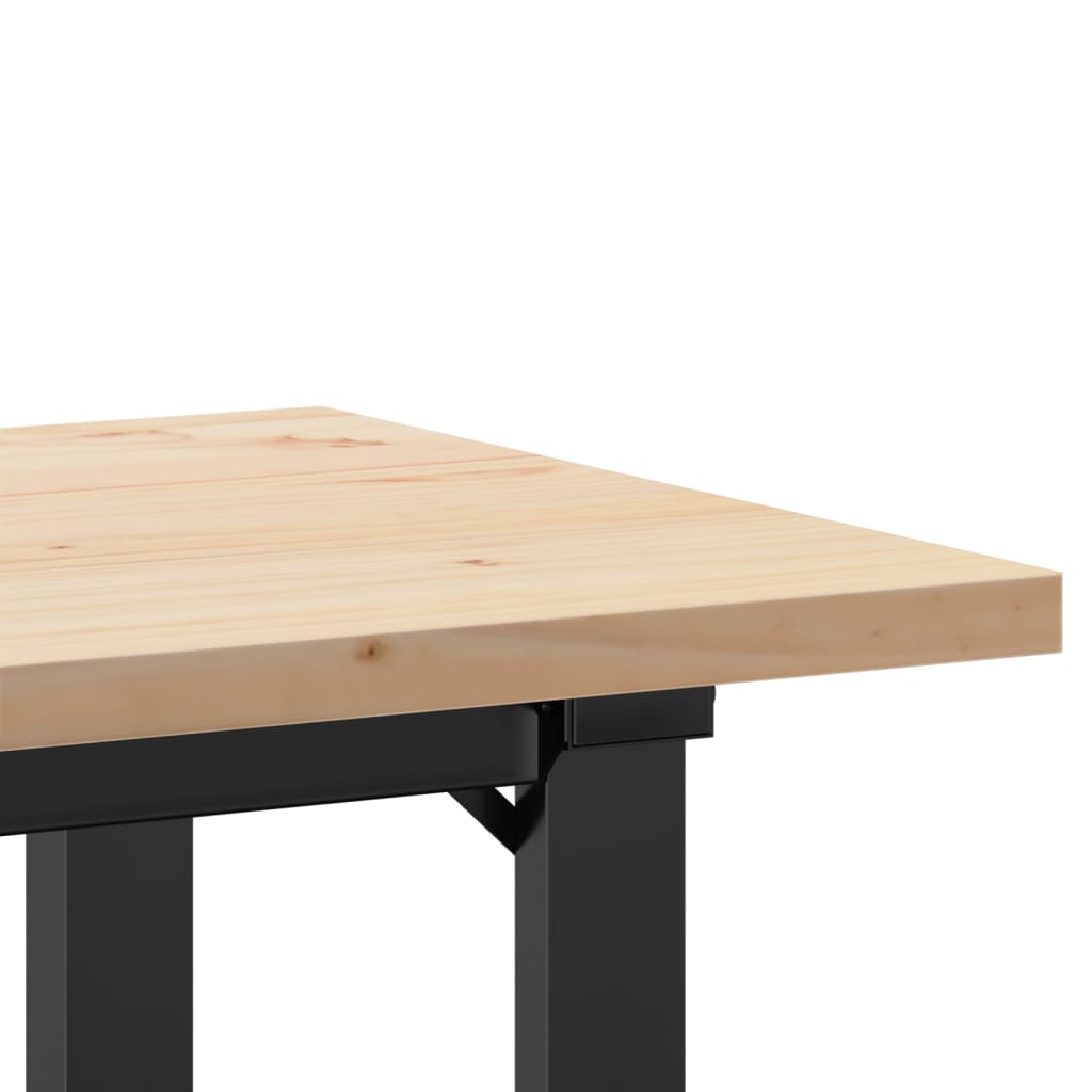 Mesa de jantar estrutura em O 100x50x75,5cm pinho/aço