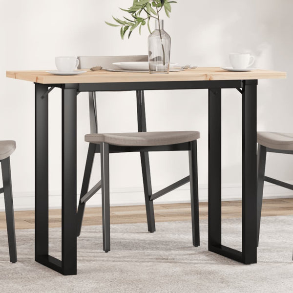Mesa de jantar estrutura em O 100x50x75,5cm pinho/aço