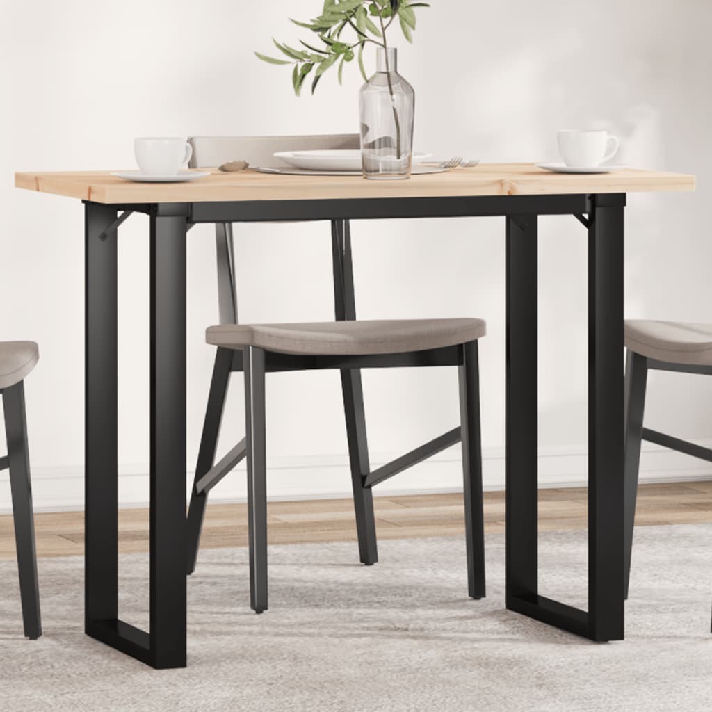 Mesa de jantar estrutura em O 100x50x75,5cm pinho/aço
