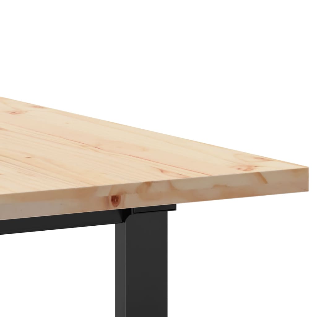 Mesa de jantar estrutura em O 160x80x75,5cm pinho/aço