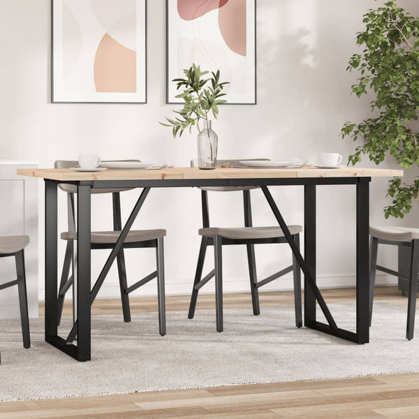 Mesa de jantar estrutura em O 160x80x75,5cm pinho/aço