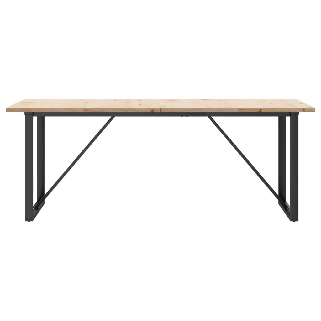 Mesa de jantar estrutura O 200x100x75,5 cm pinho/aço