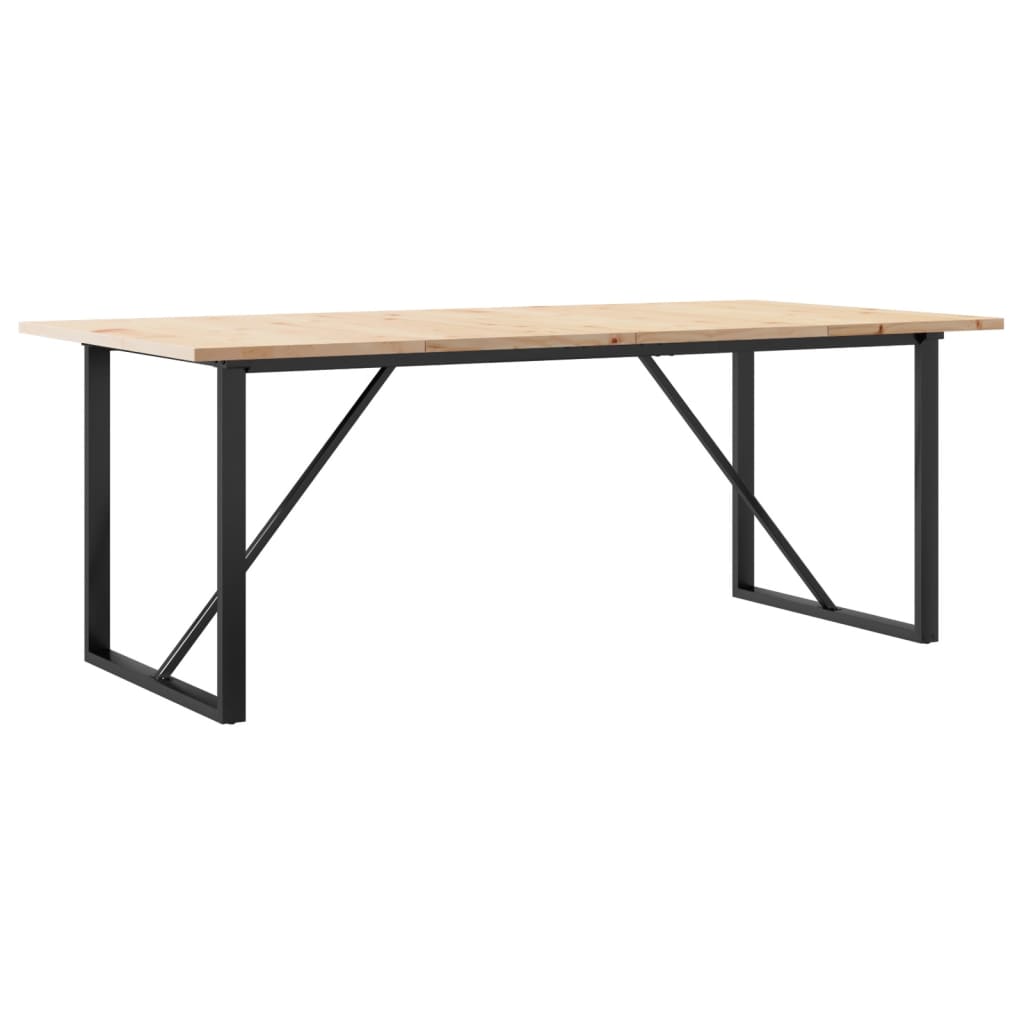 Mesa de jantar estrutura O 200x100x75,5 cm pinho/aço