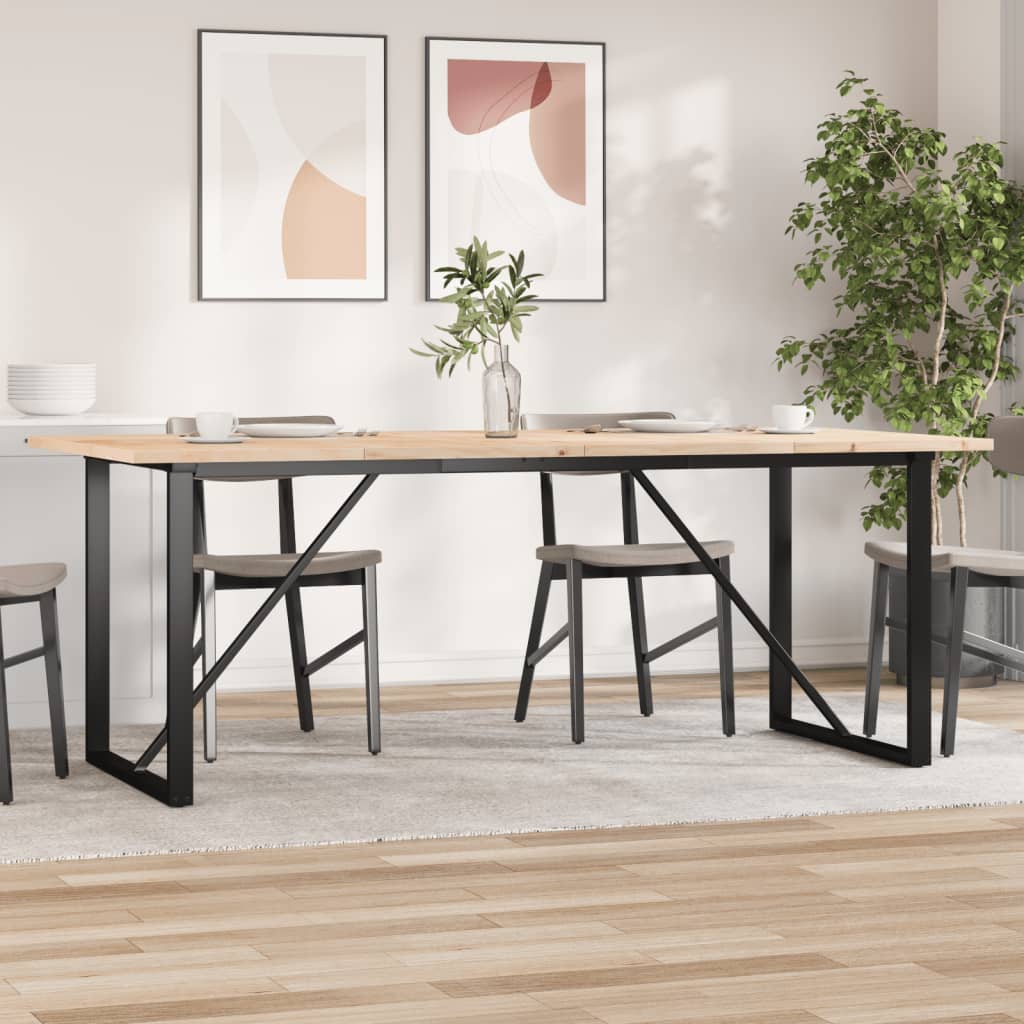 Mesa de jantar estrutura O 200x100x75,5 cm pinho/aço