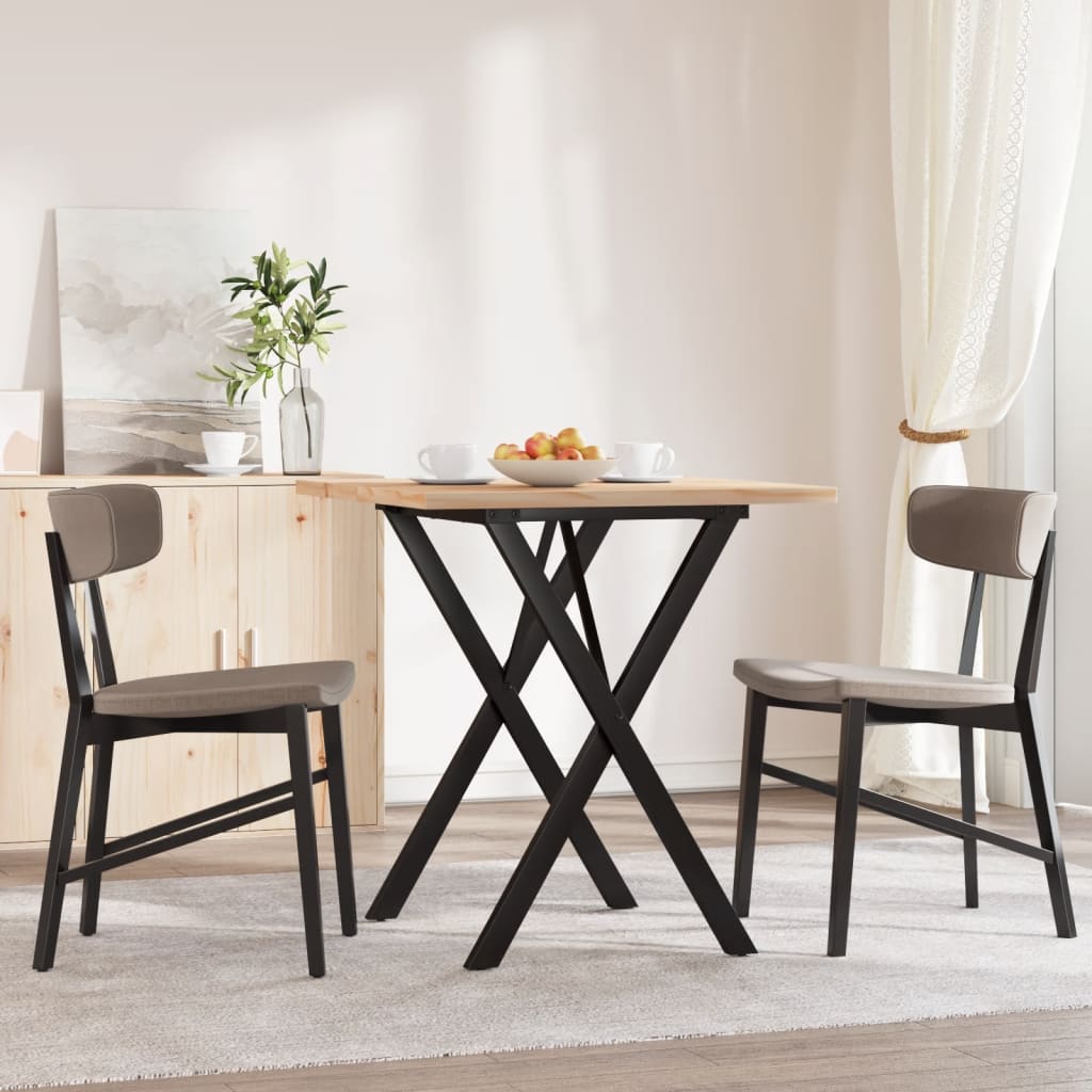 Mesa de jantar estrutura em X 70x70x75,5 cm pinho/aço