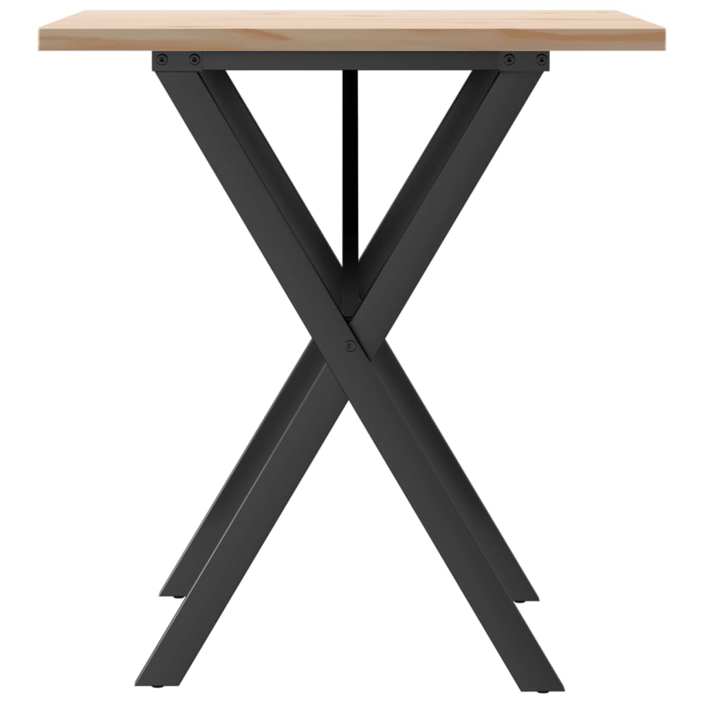 Mesa de jantar estrutura em X 70x70x75,5 cm pinho/aço