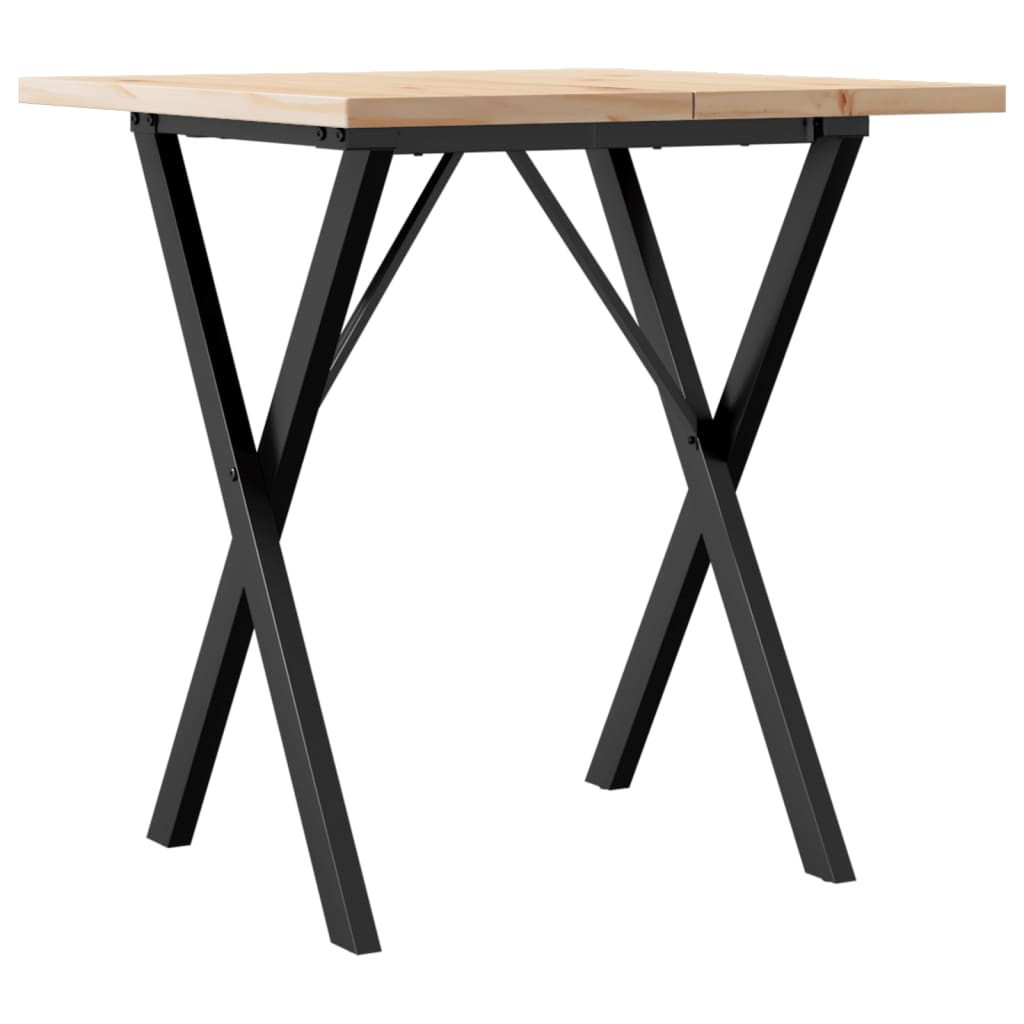Mesa de jantar estrutura em X 70x70x75,5 cm pinho/aço