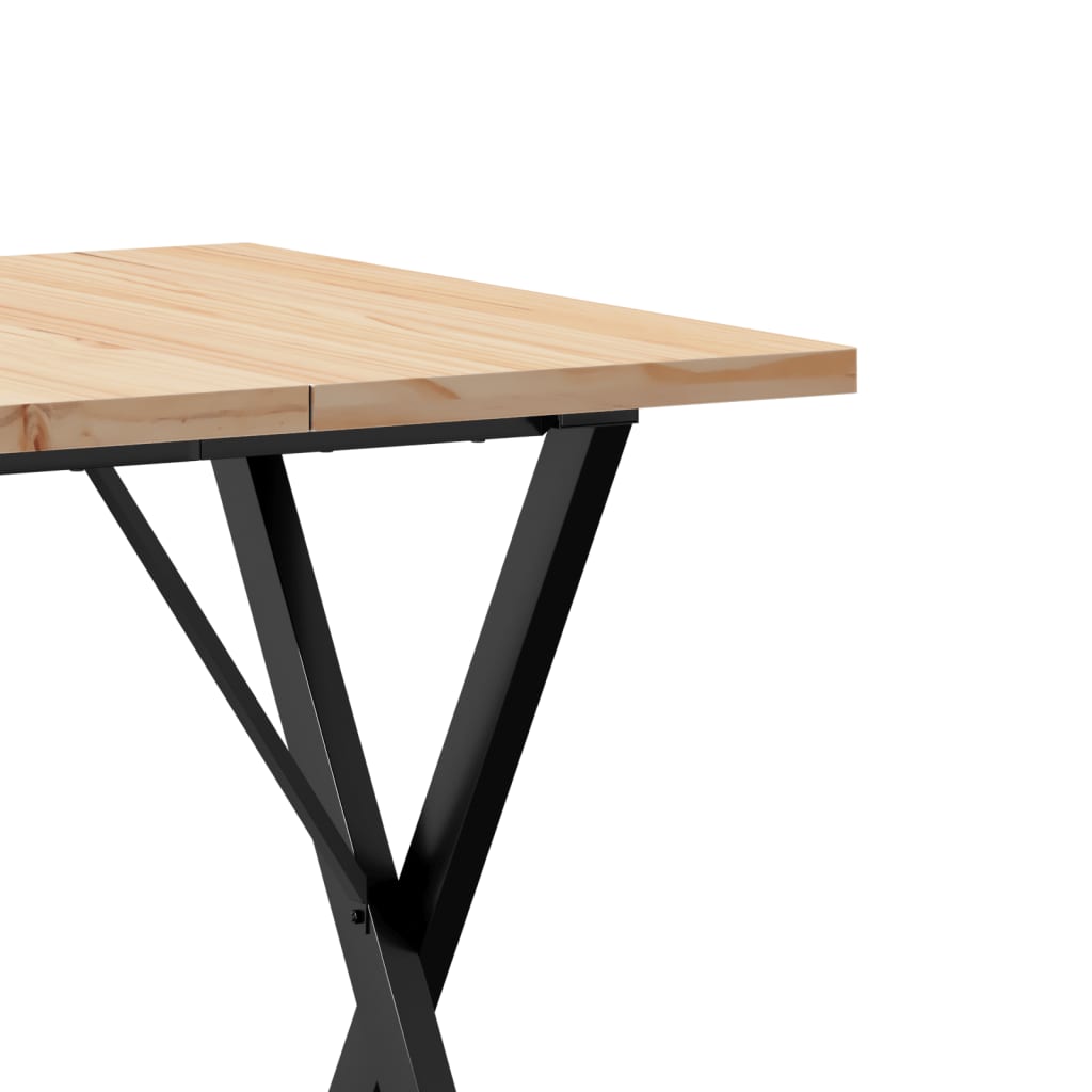 Mesa de jantar estrutura em X 70x70x75,5 cm pinho/aço