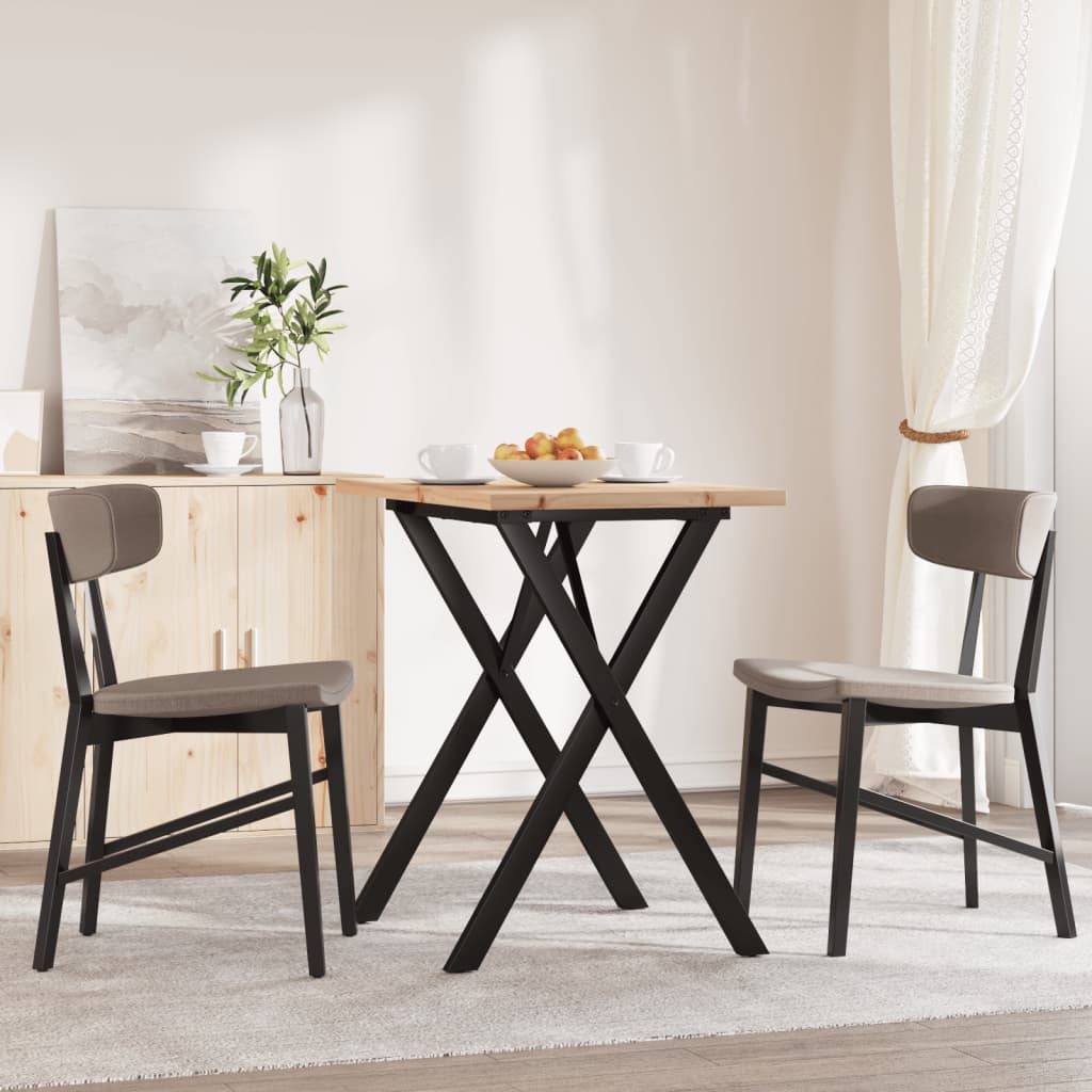 Mesa de jantar estrutura em X 80x50x75,5 cm pinho/aço