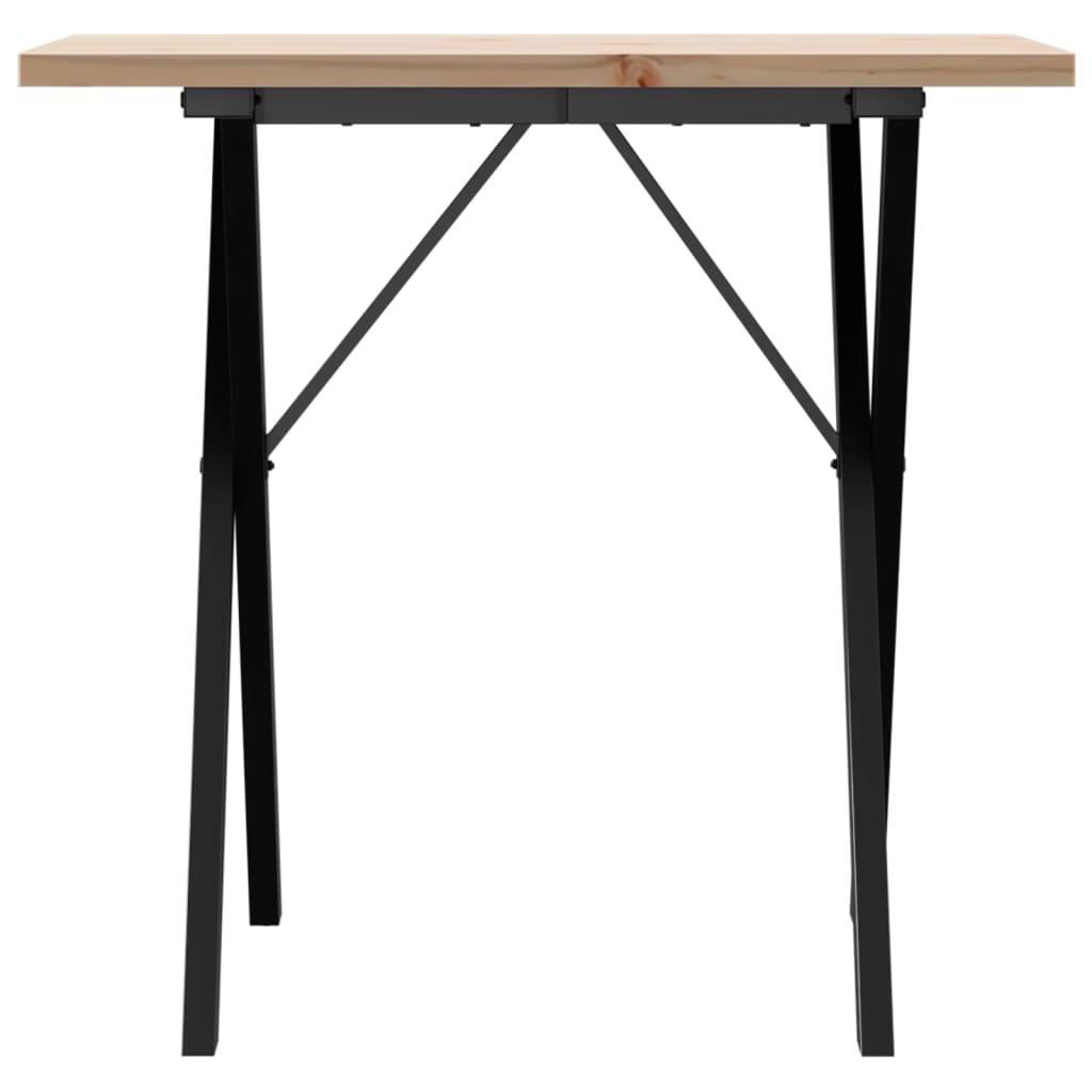 Mesa de jantar estrutura em X 80x50x75,5 cm pinho/aço