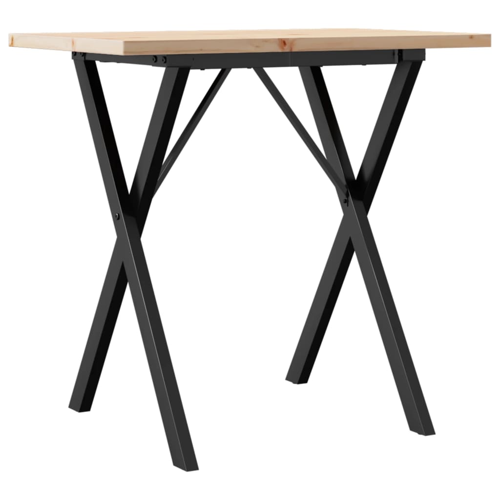 Mesa de jantar estrutura em X 80x50x75,5 cm pinho/aço