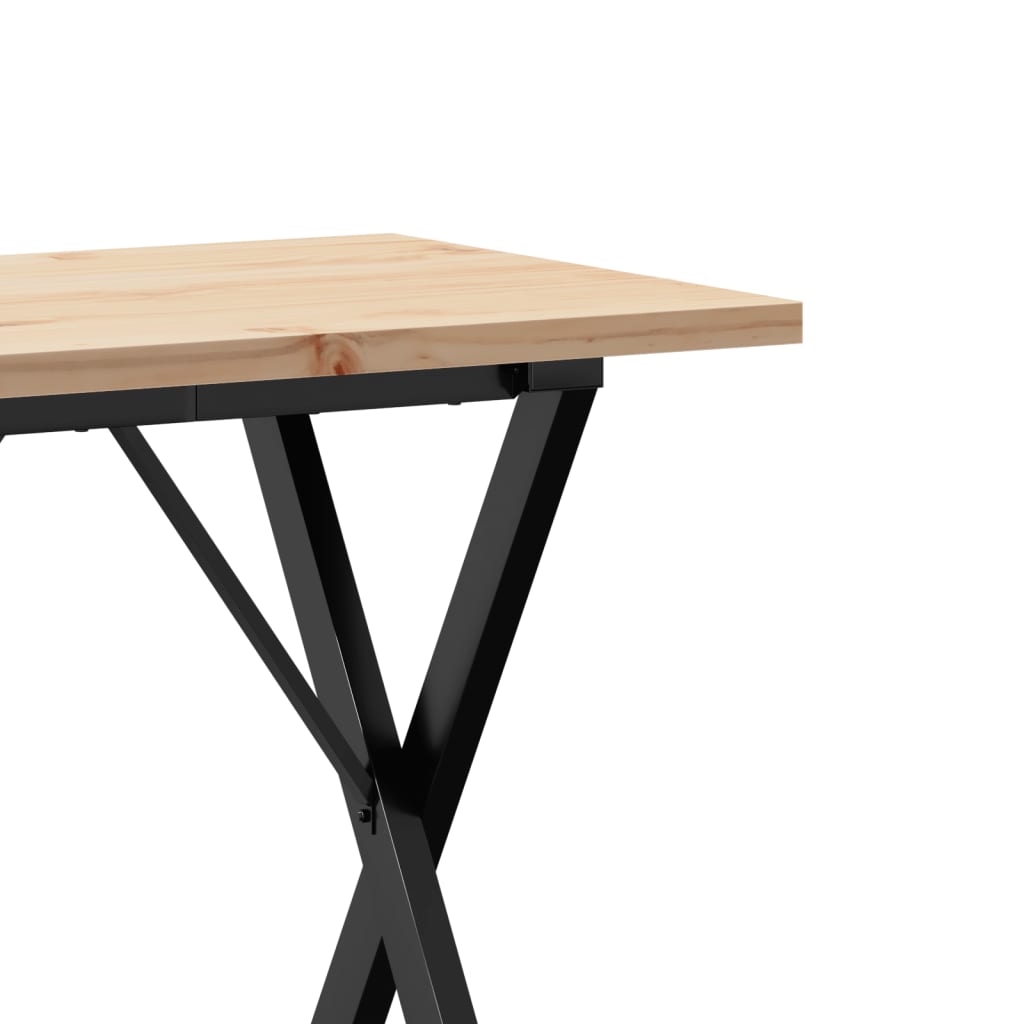 Mesa de jantar estrutura em X 80x50x75,5 cm pinho/aço