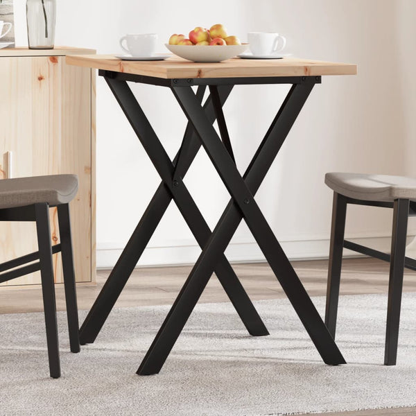 Mesa de jantar estrutura em X 80x50x75,5 cm pinho/aço