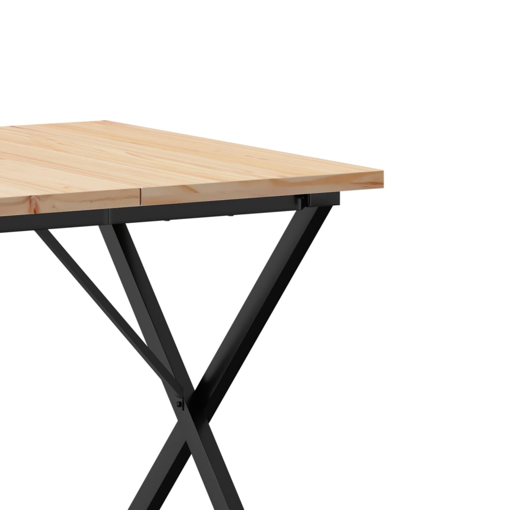 Mesa de jantar estrutura em X 90x90x75,5 cm pinho/aço