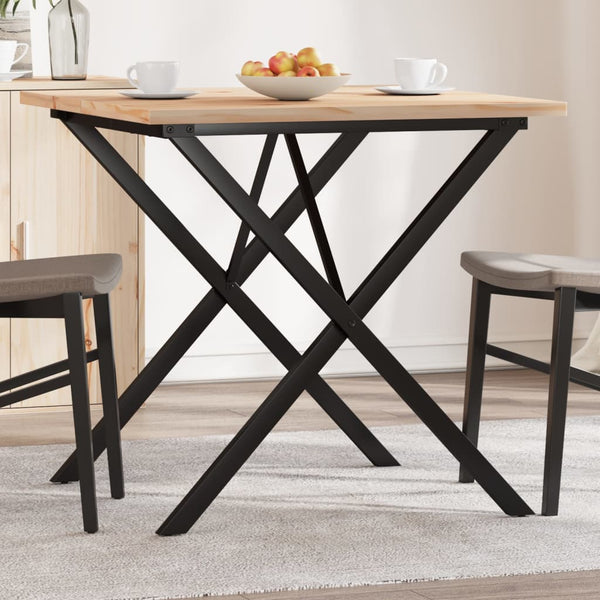 Mesa de jantar estrutura em X 90x90x75,5 cm pinho/aço