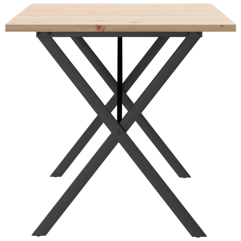 Mesa de jantar estrutura em X 160x80x75,5cm pinho/aço