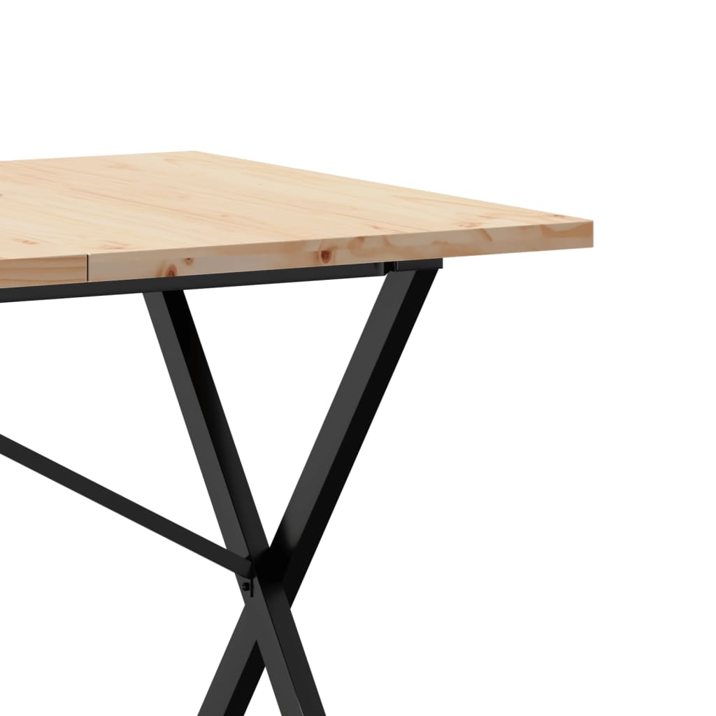 Mesa de jantar estrutura em X 160x80x75,5cm pinho/aço