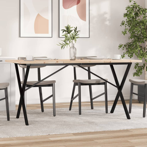 Mesa de jantar estrutura em X 160x80x75,5cm pinho/aço