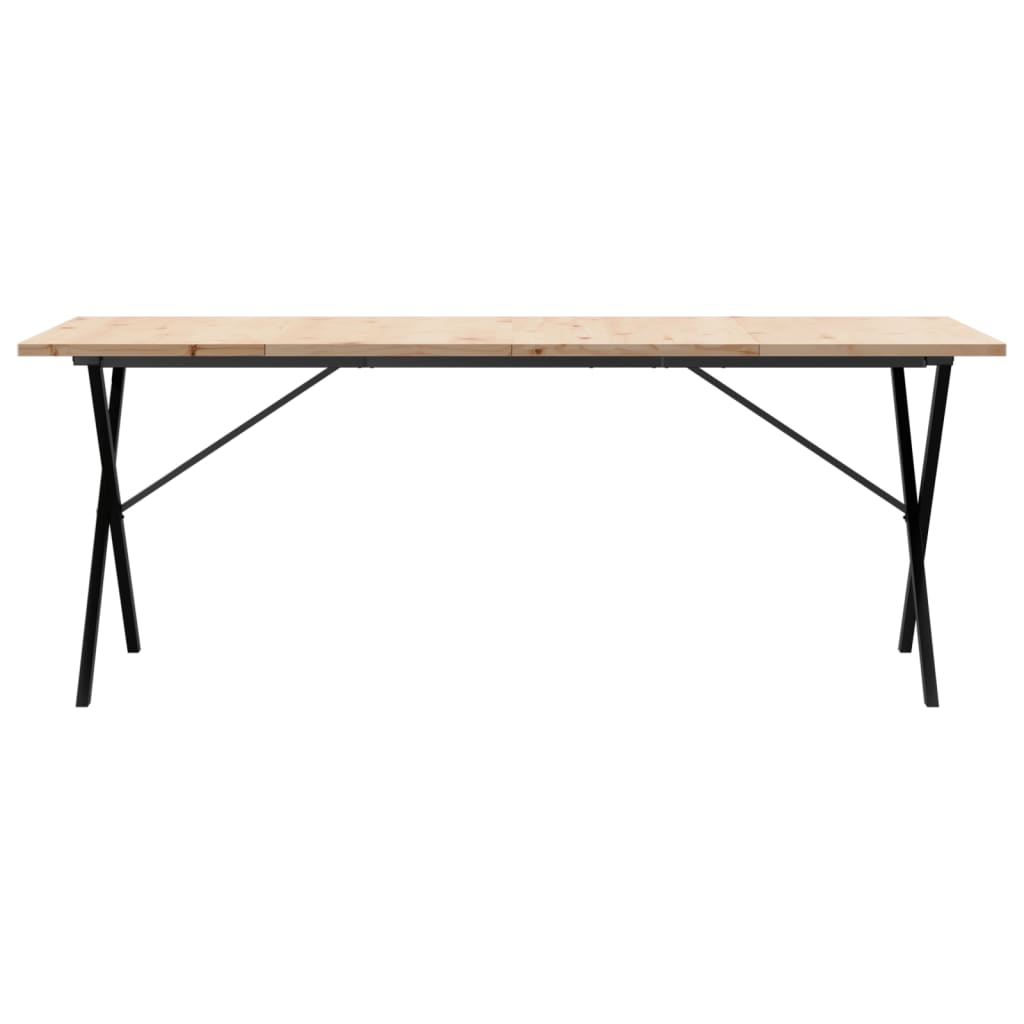 Mesa de jantar estrutura X 200x100x75,5 cm pinho/aço