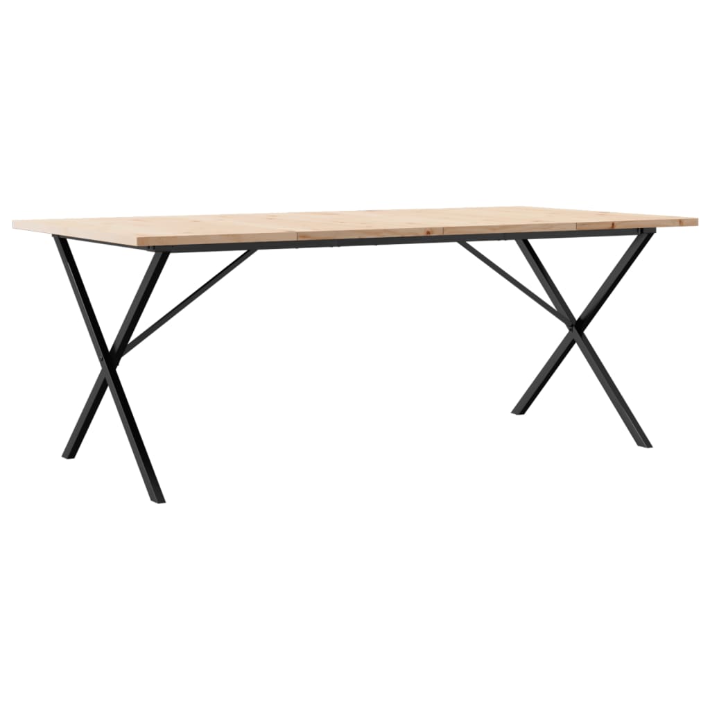 Mesa de jantar estrutura X 200x100x75,5 cm pinho/aço